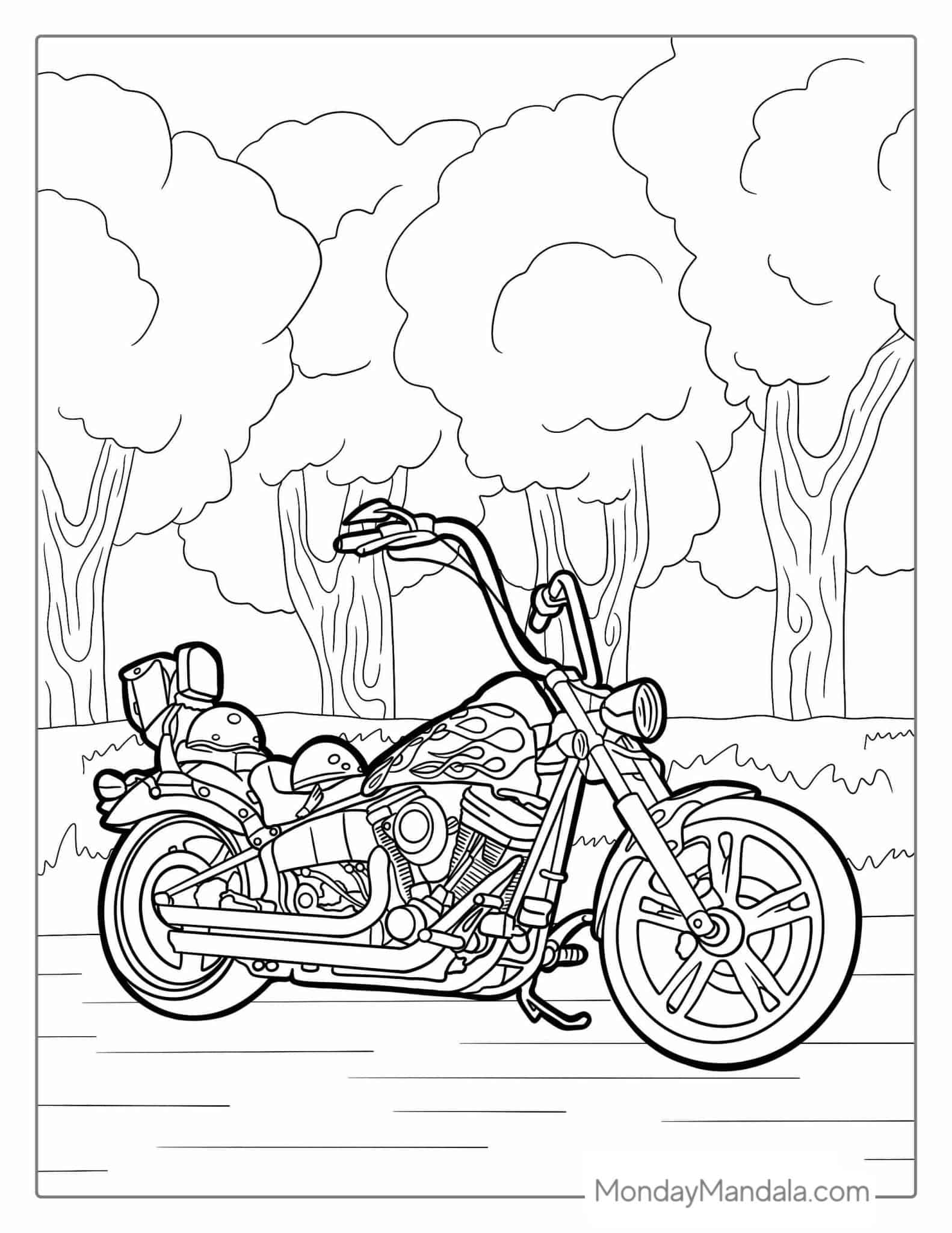 24 Motorcycle Coloring Pages Free PDF Printables 