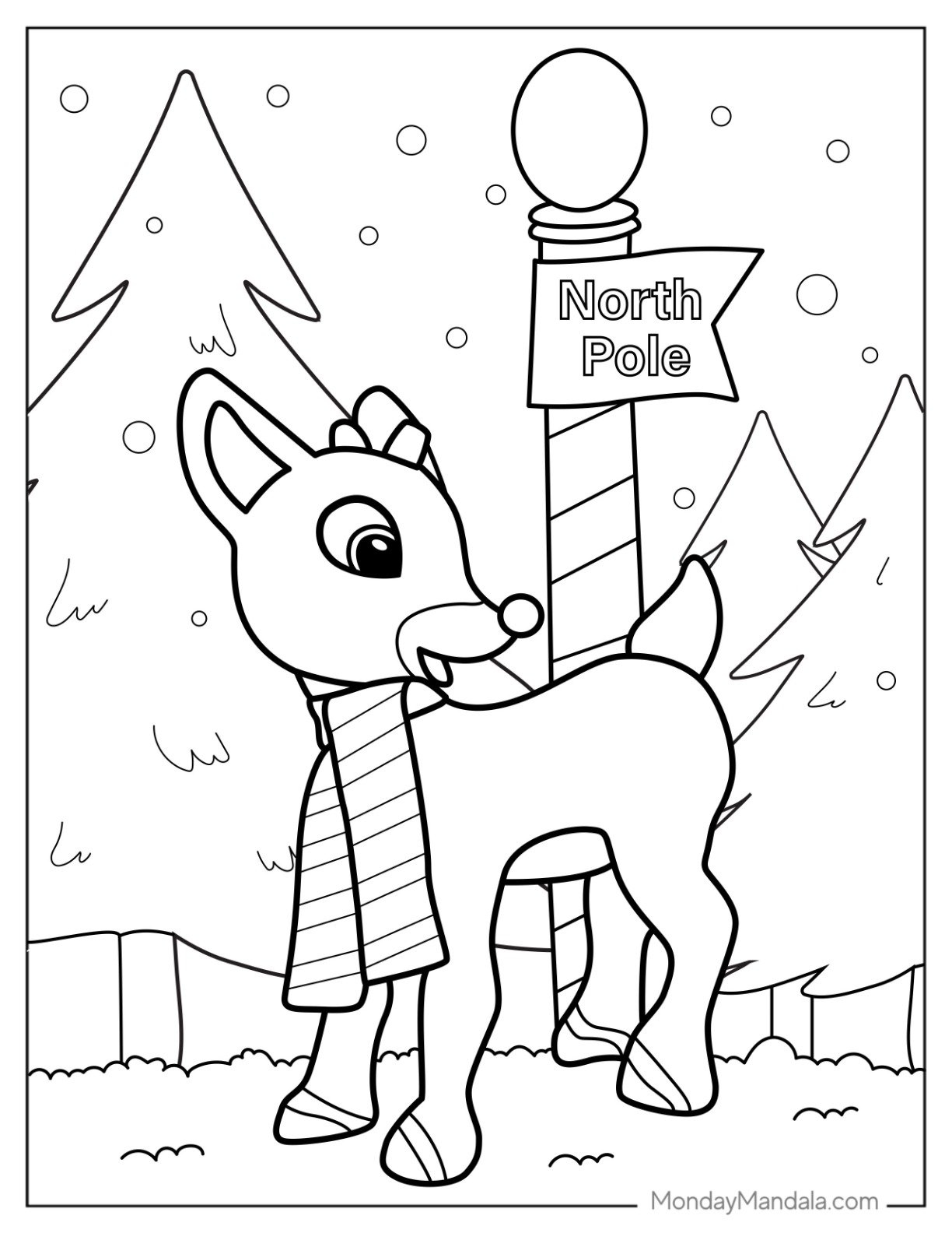 24 Rudolph Coloring Pages Free PDF Printables 