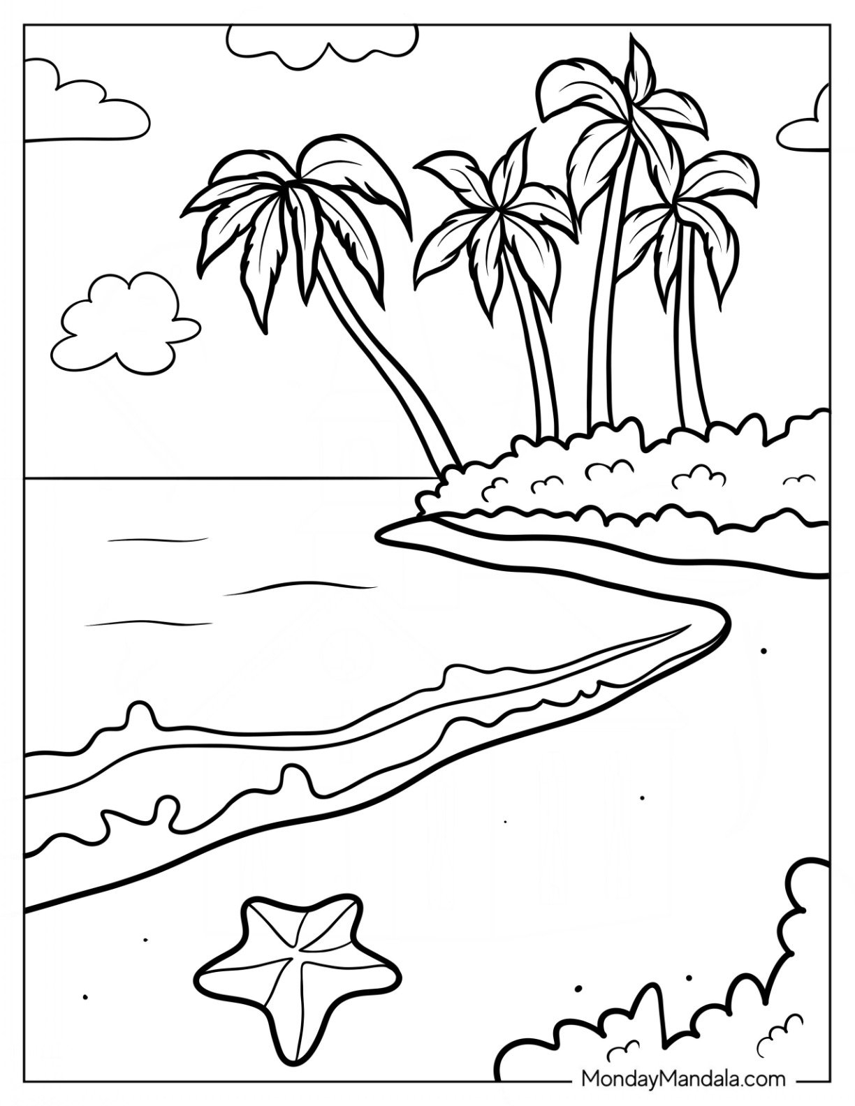 26 Beach Coloring Pages Free PDF Printables 