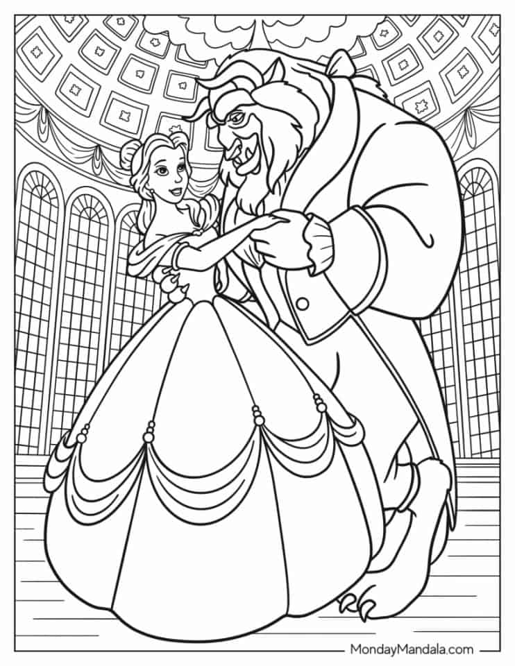 26 Beauty And The Beast Coloring Pages Free PDF Printables 