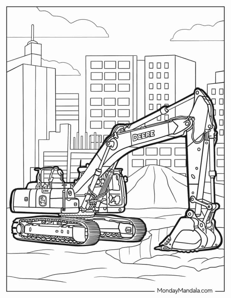 26 Excavator Coloring Pages Free PDF Printables 
