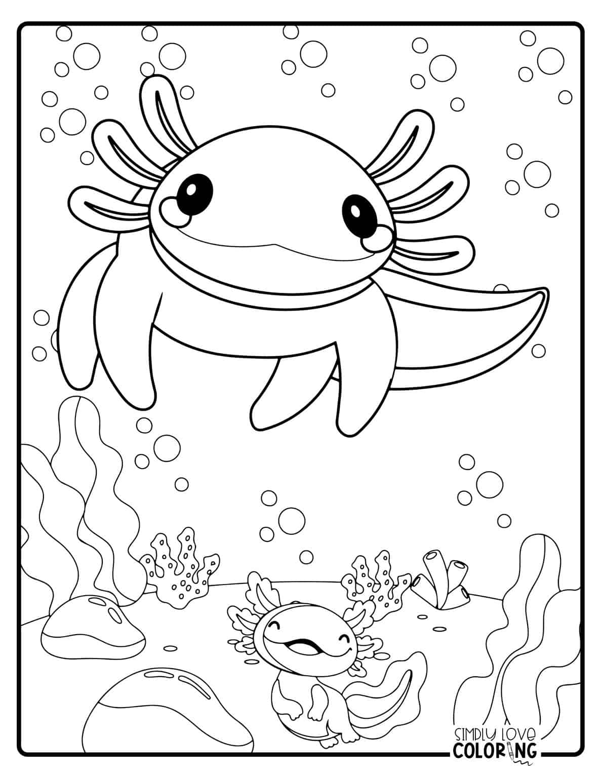 27 Axolotl Coloring Pages Free PDF Printables Simply Love Coloring