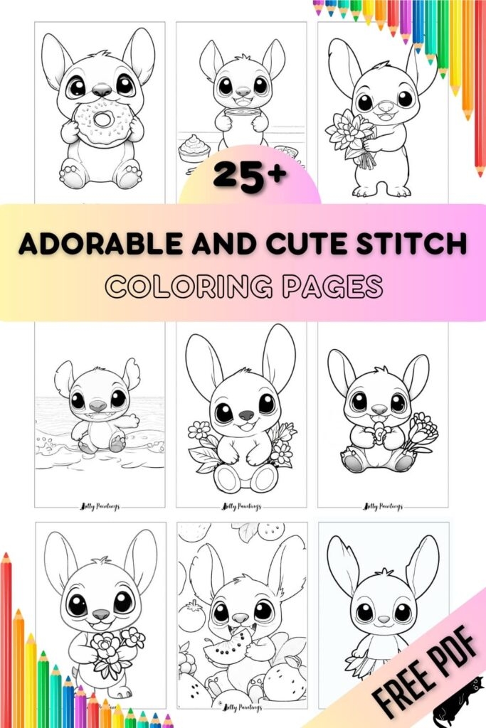 adorable cute stitch coloring pages