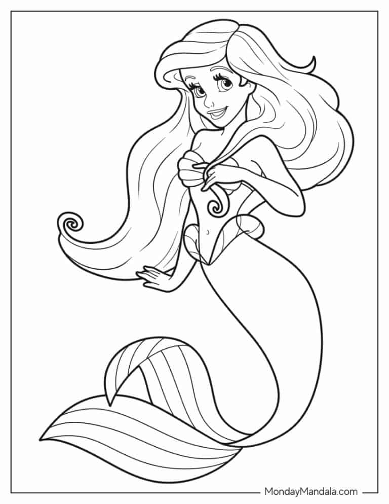ariel coloring page