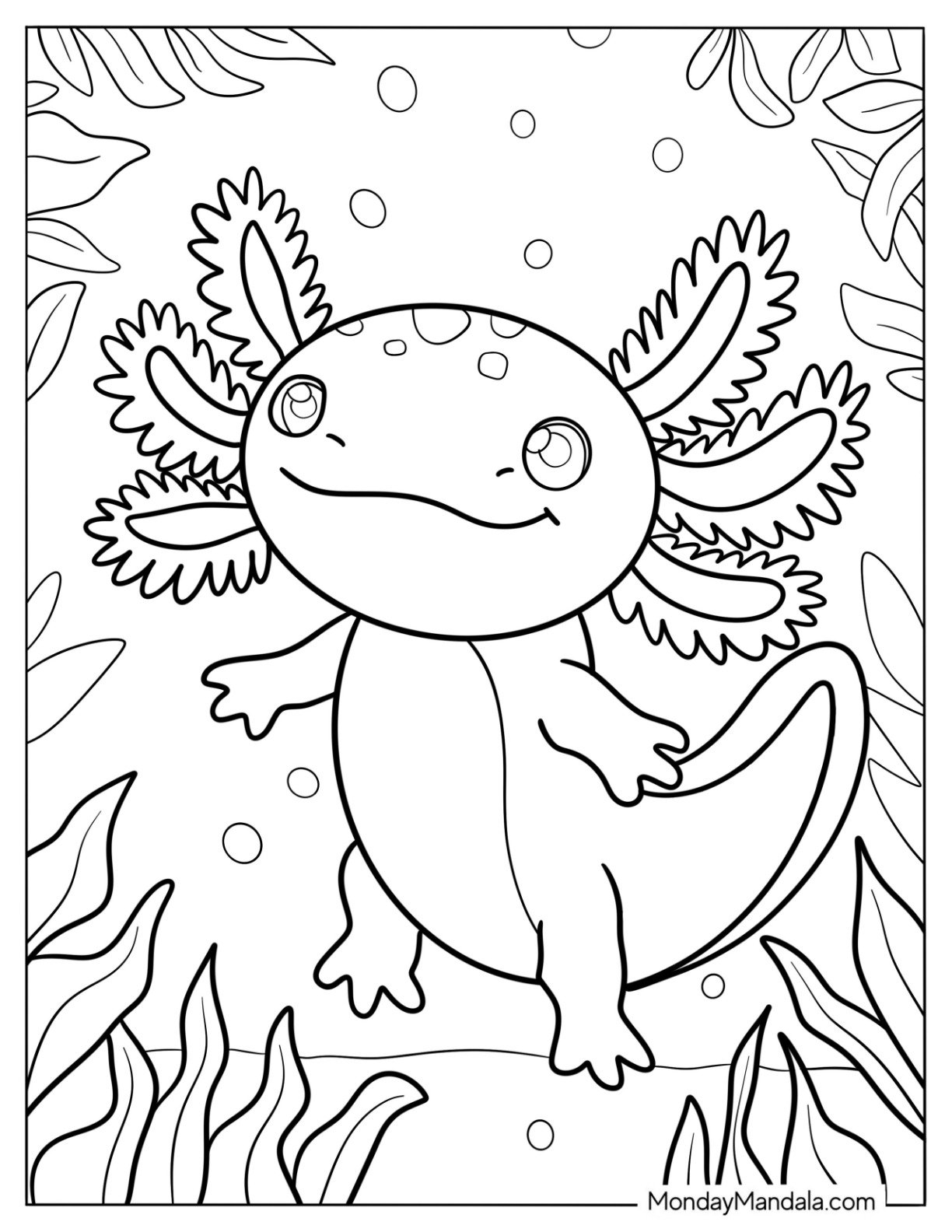 29 Axolotl Coloring Pages Free PDF Printables