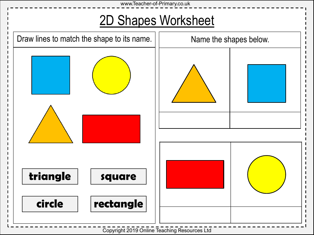 2d shapes worksheets