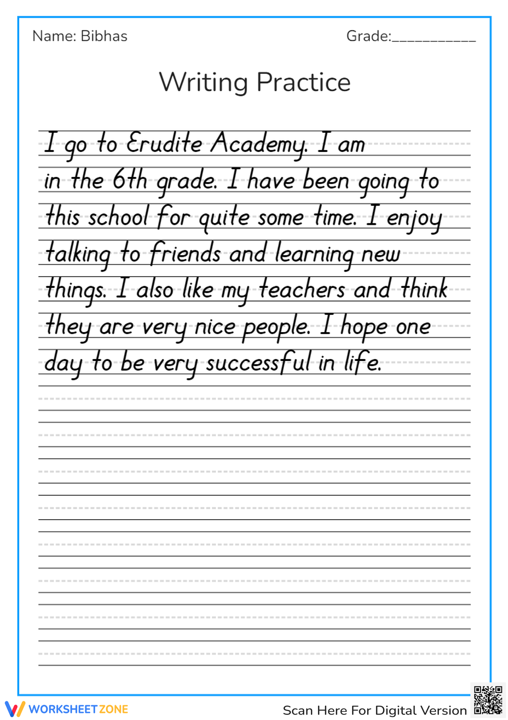 2nd Grade Handwriting Worksheets Printable