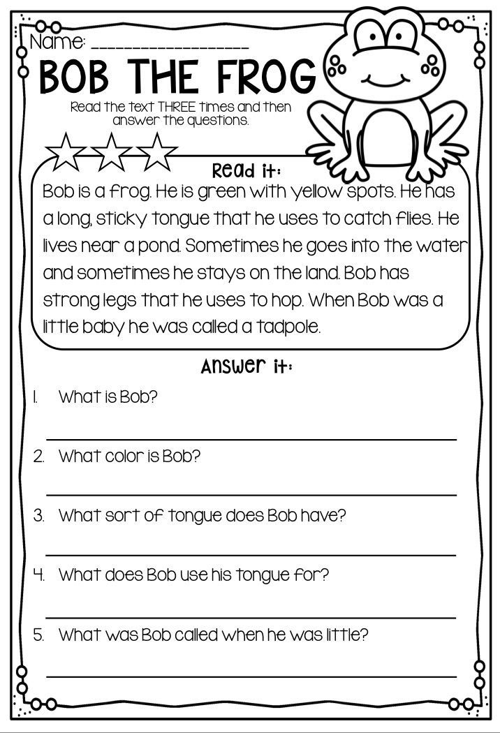 2nd Grade Reading Comprehension Worksheets Reading Comprehension 