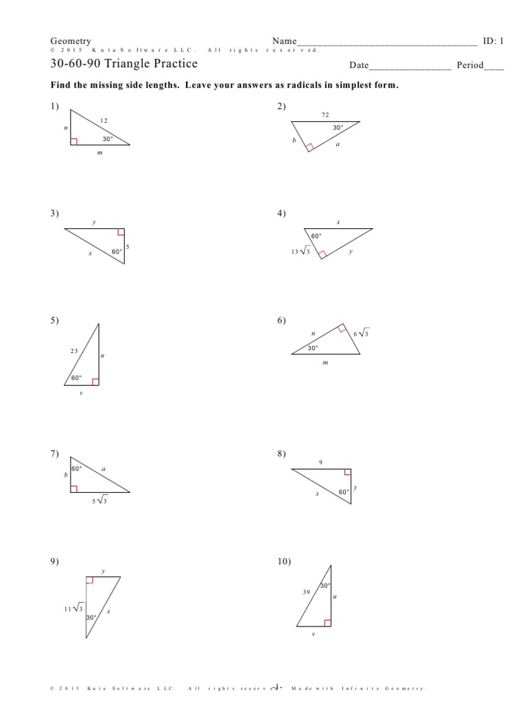 30 60 90 Triangle Practice 1w3mynu PDF Euclidean Geometry 30 60 90 Triangle Practice 1w3mynu PDF Euclidean Geometry