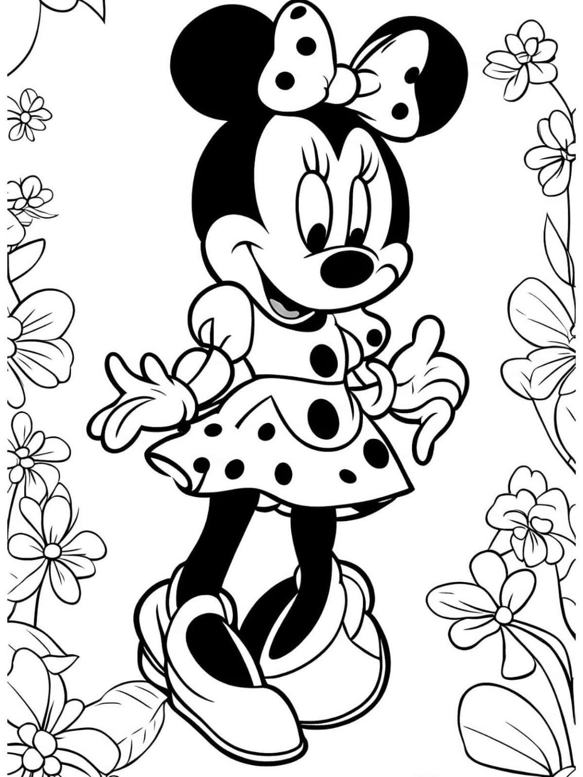 30 Adorable Minnie Mouse Coloring Pages Coloringpagesforkids