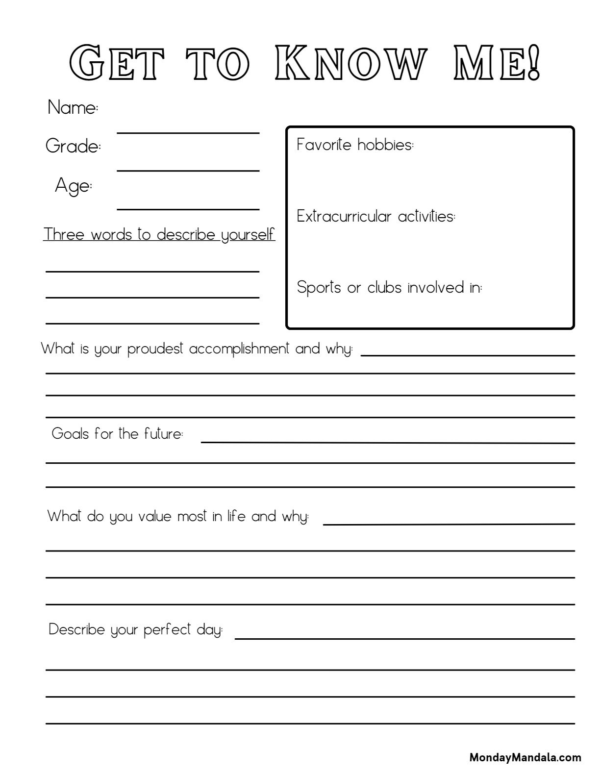 30 All About Me Worksheets Free PDF Printables 30 All About Me Worksheets Free PDF Printables