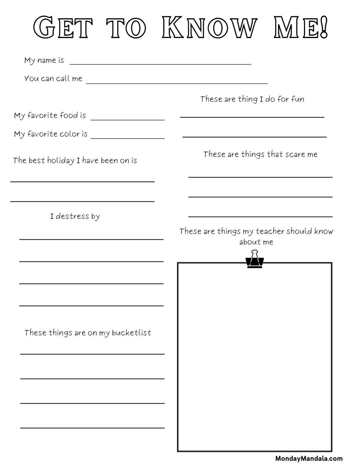 30 All About Me Worksheets Free PDF Printables 30 All About Me Worksheets Free PDF Printables