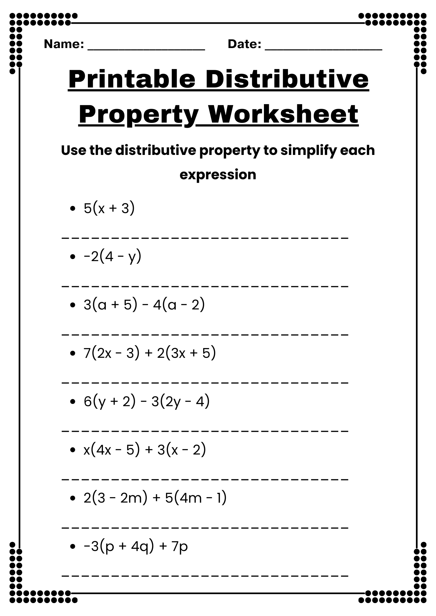 30 Distributive Property Worksheet Samples To Download