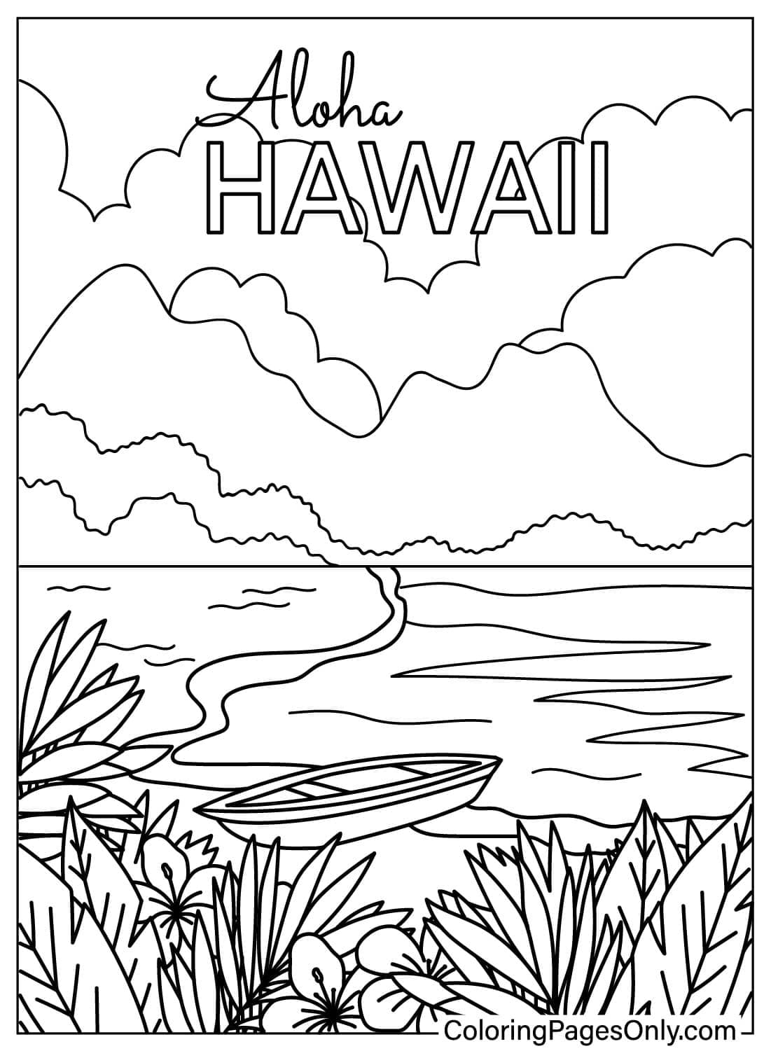 hawaii coloring pages