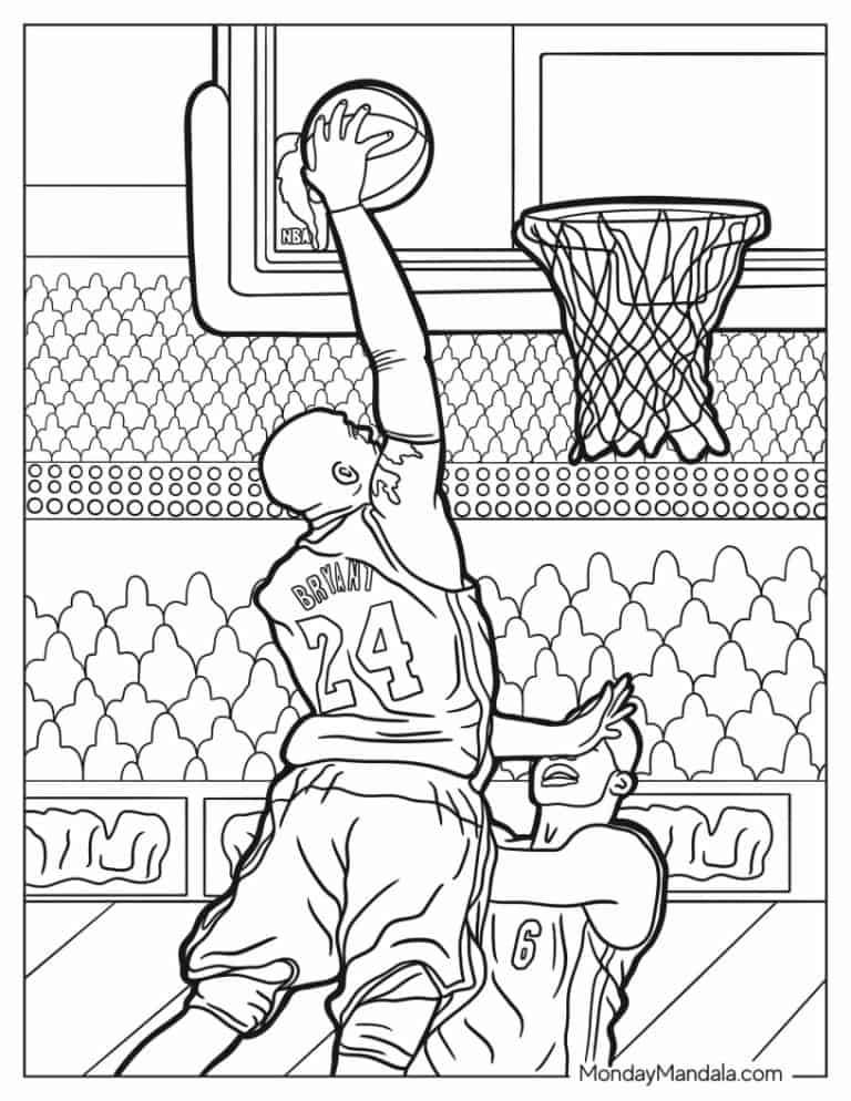 30 NBA Basketball Coloring Pages Free PDF Printables 