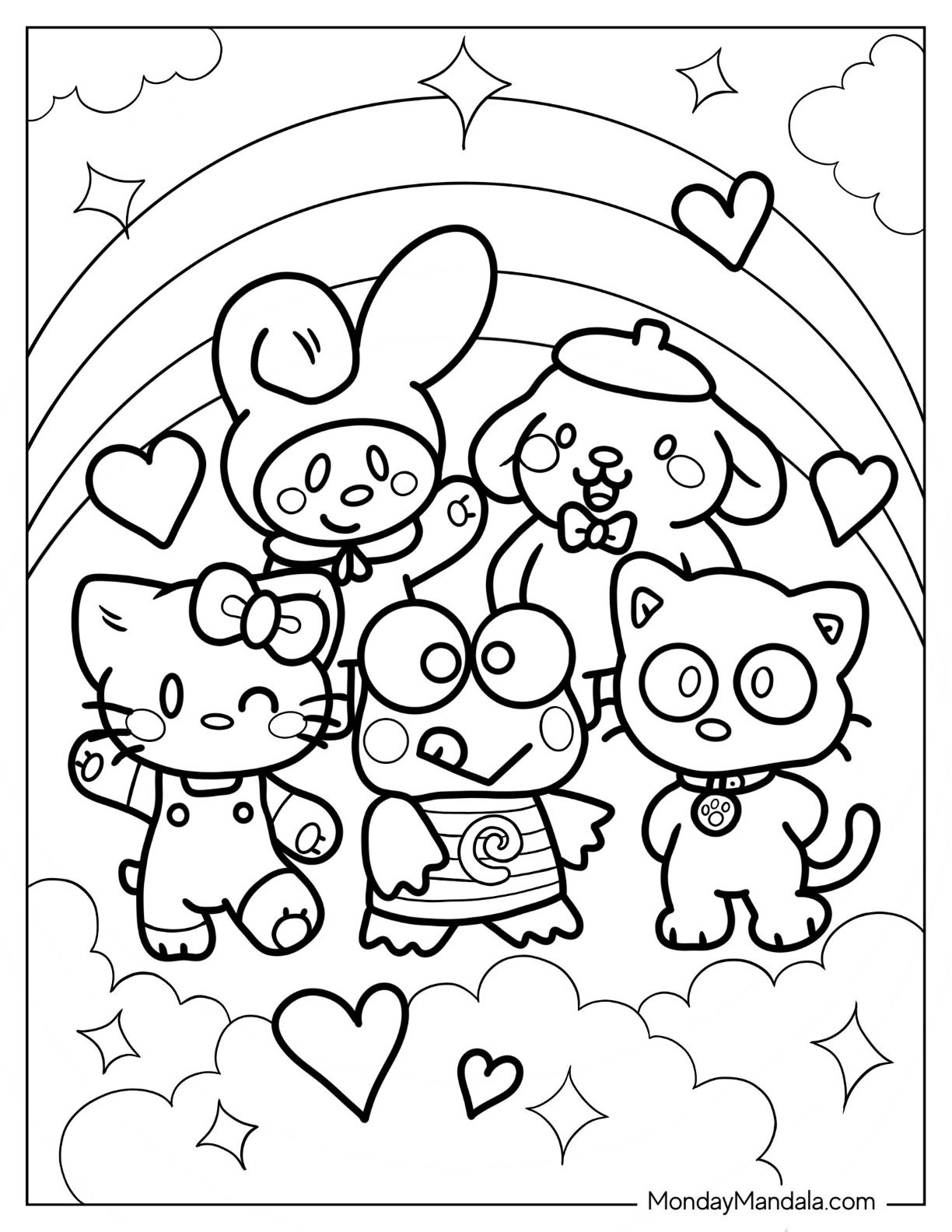 30 Sanrio Coloring Pages Free PDF Printables 