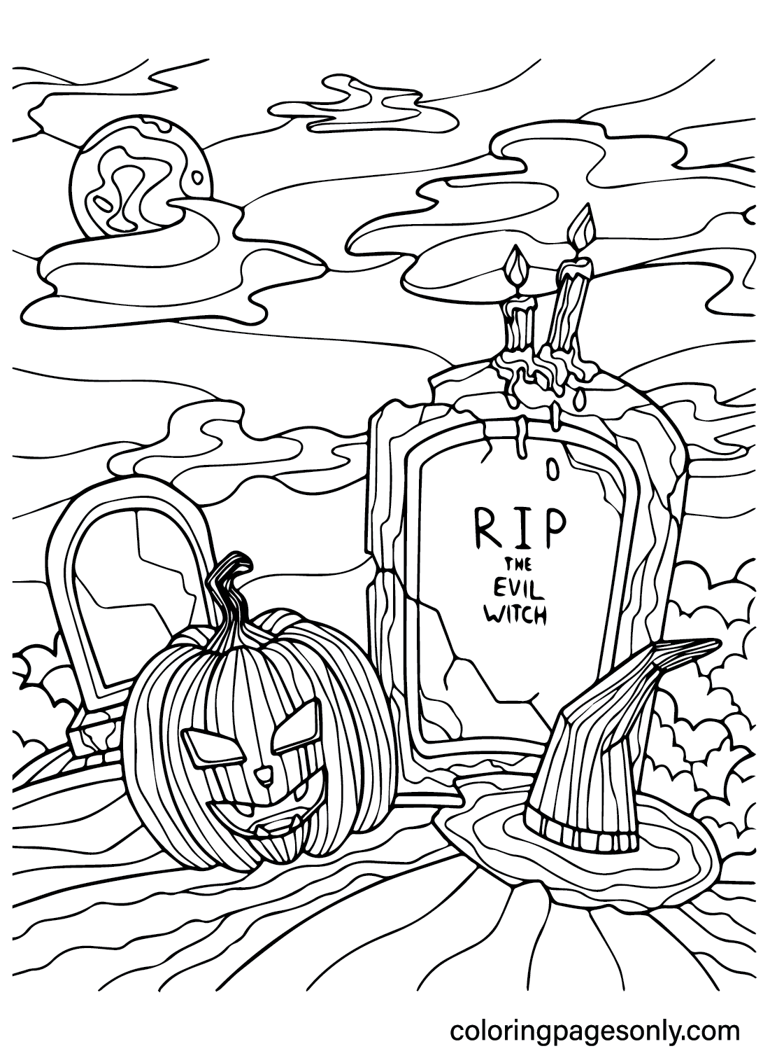 30 Scary Halloween Coloring Pages Free Printable PDF Online Coloring