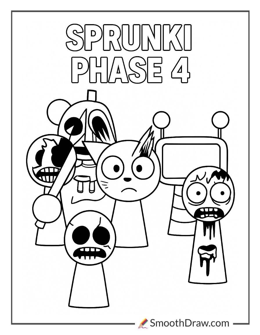 30 Sprunki Coloring Pages Free PDF Printables Smooth Draw
