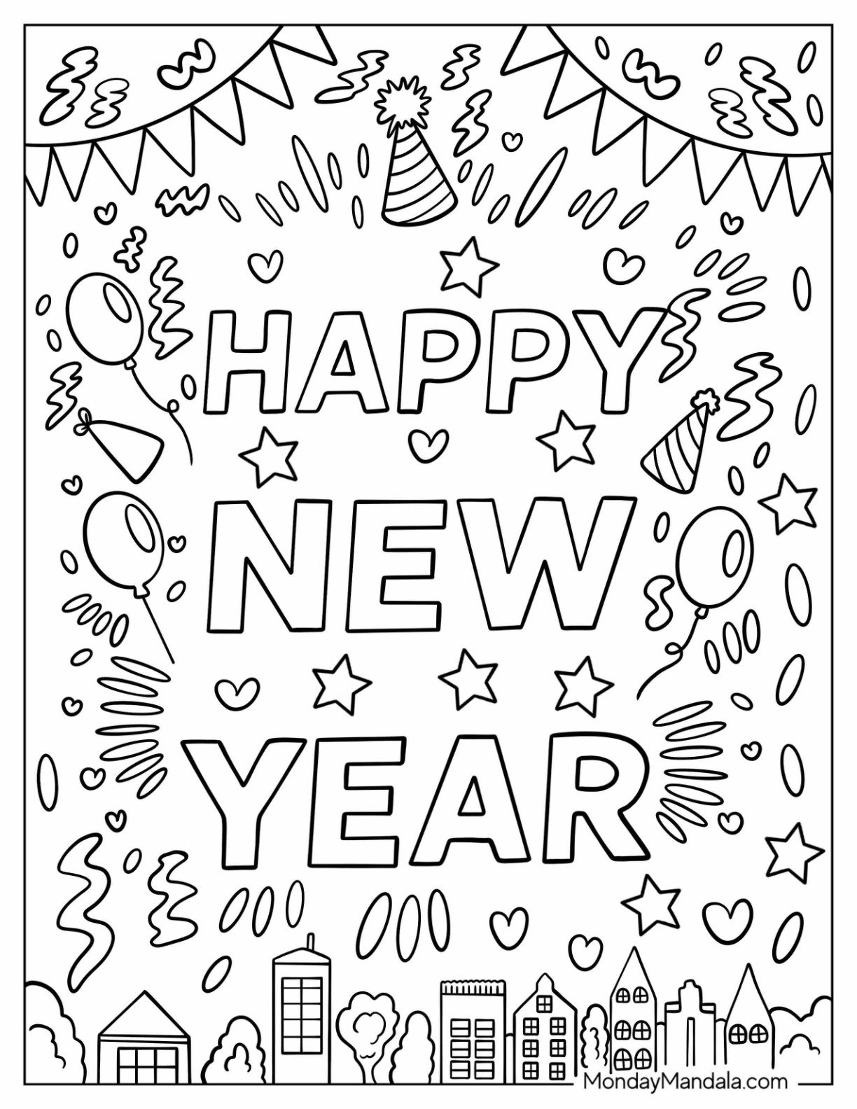 32 New Year Coloring Pages Free PDF Printables 32 New Year Coloring Pages Free PDF Printables