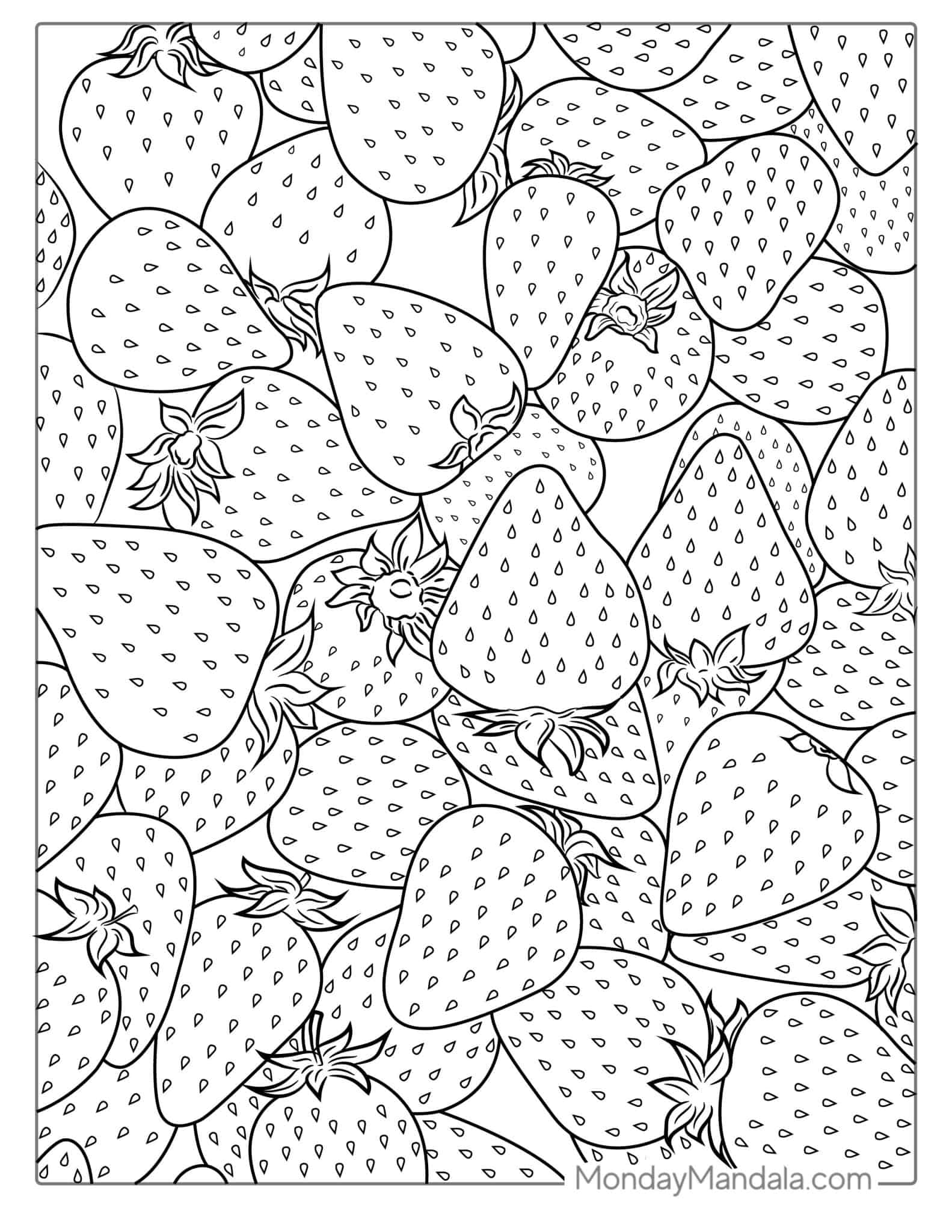 32 Strawberry Coloring Pages Free PDF Printables 