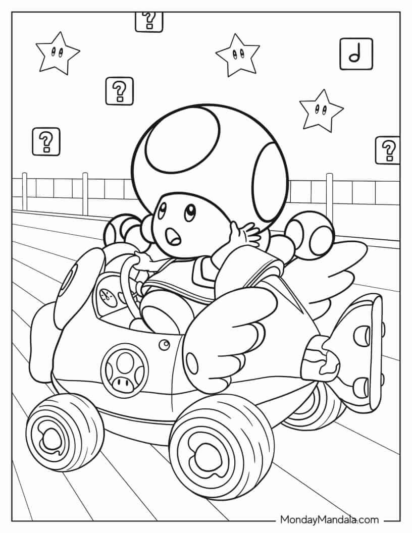 34 Mario Kart Coloring Pages Free Pdf Printables Artofit