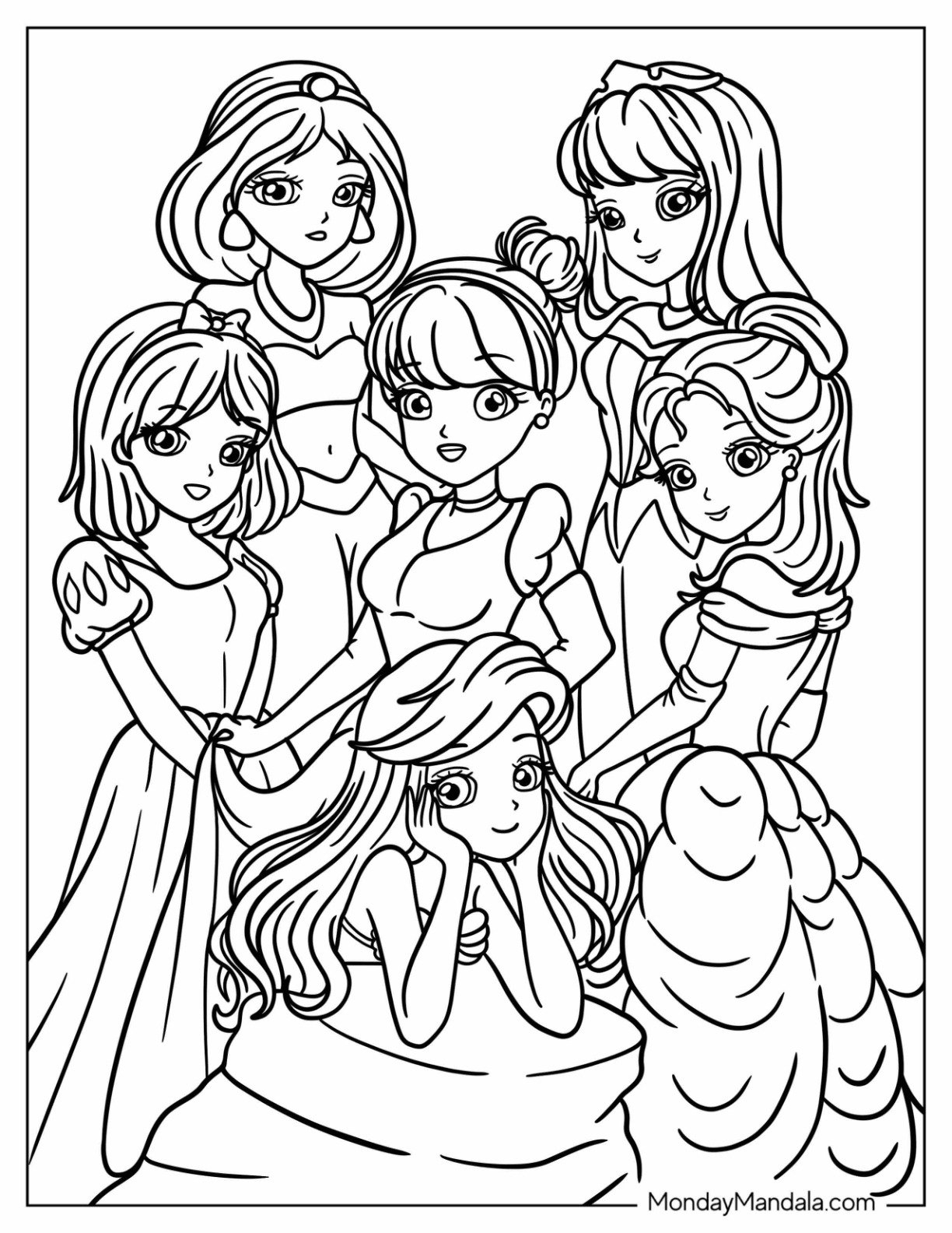 34 Princess Coloring Pages Free PDF Printables 