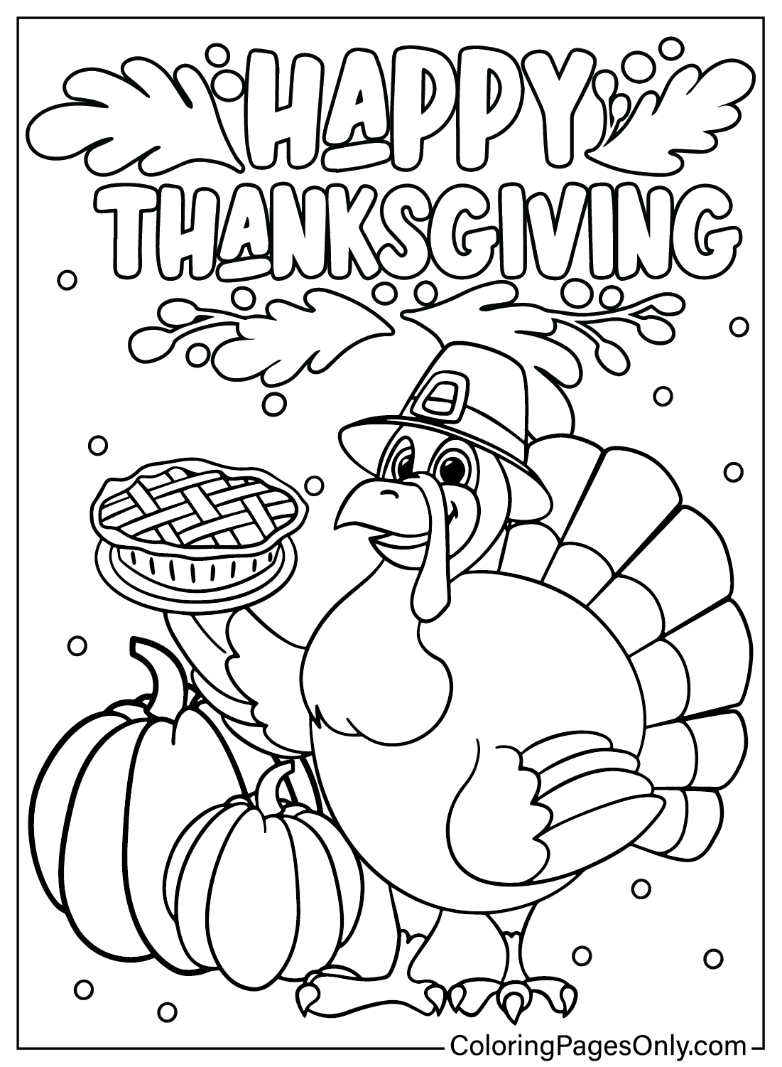 34 Thanksgiving Cartoon Coloring Pages ColoringPagesOnly
