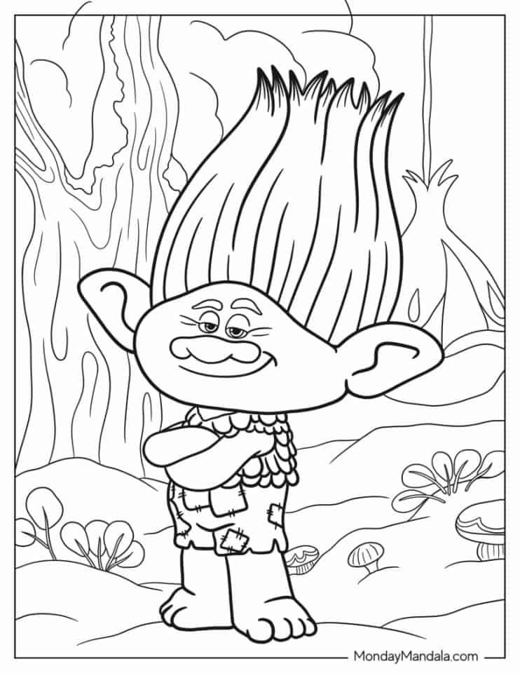 34 Trolls Coloring Pages Free PDF Printables 