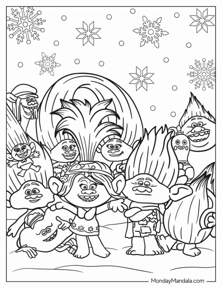 34 Trolls Coloring Pages Free PDF Printables 