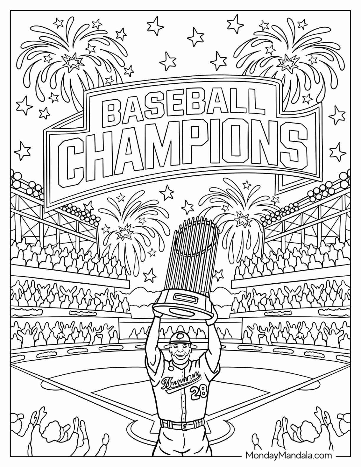 baseball game coloring pages