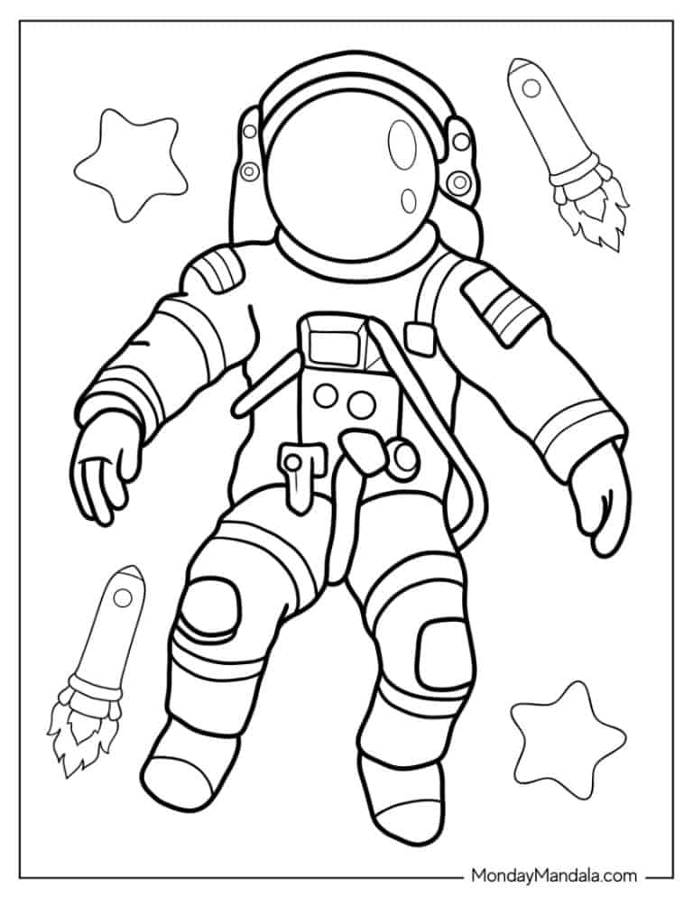 36 Astronaut Coloring Pages Free PDF Printables 