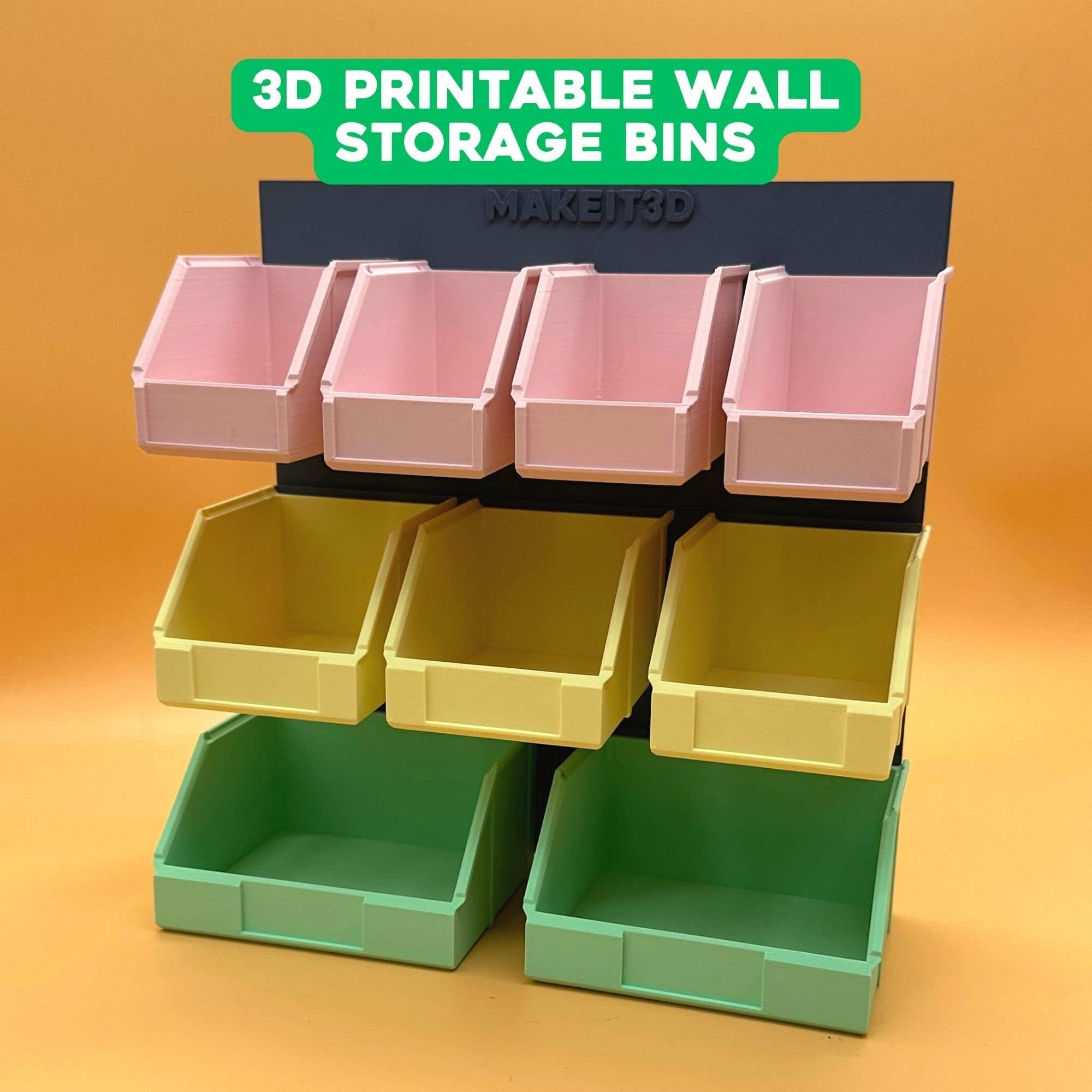 3D Printable Wall Bins For Storage And Organization 3D File For 3D
