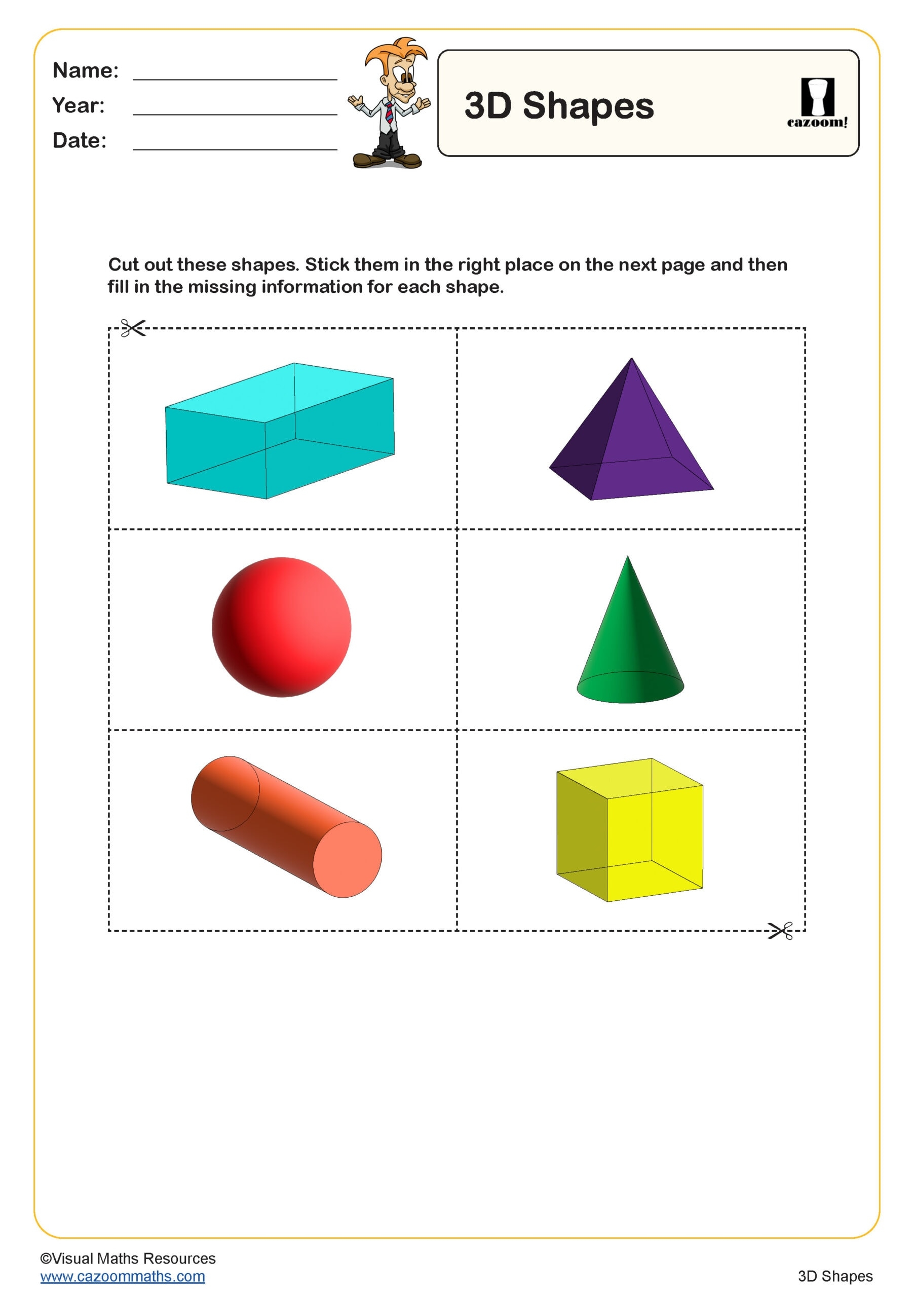 3D Shapes Worksheet Key Stage 2 PDF Geometry Worksheets 3D Shapes Worksheet Key Stage 2 PDF Geometry Worksheets