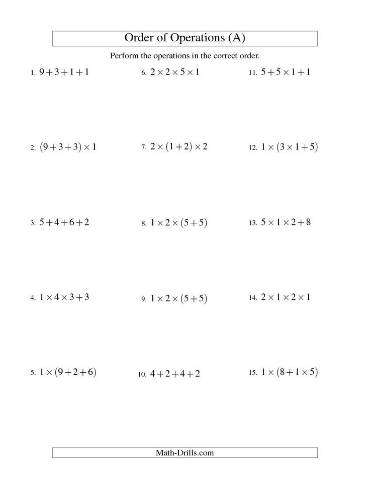3rd Grade Order Of Operations Worksheets Order Of Operation Worksheets