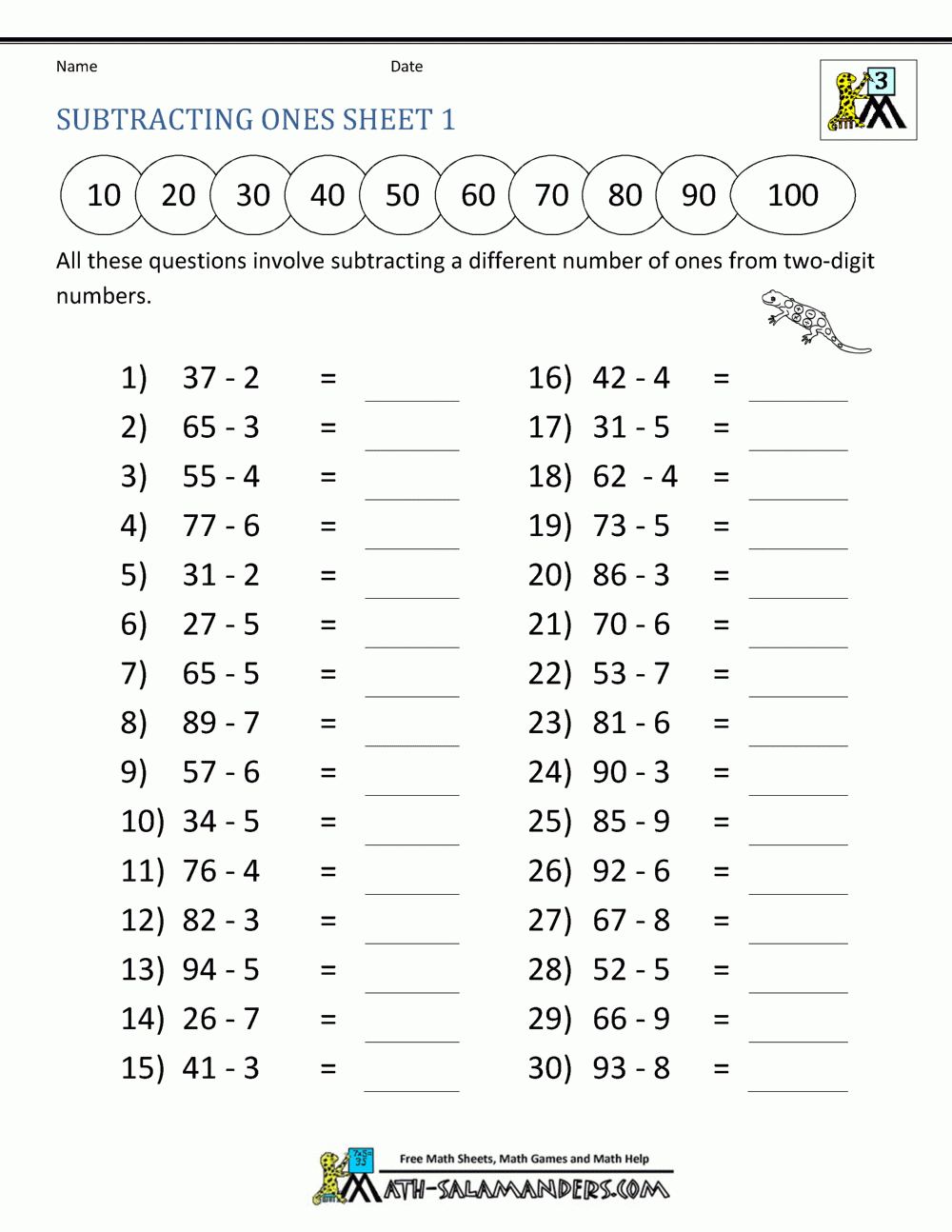 3rd Grade Subtraction Worksheets 3rd Grade Subtraction Worksheets