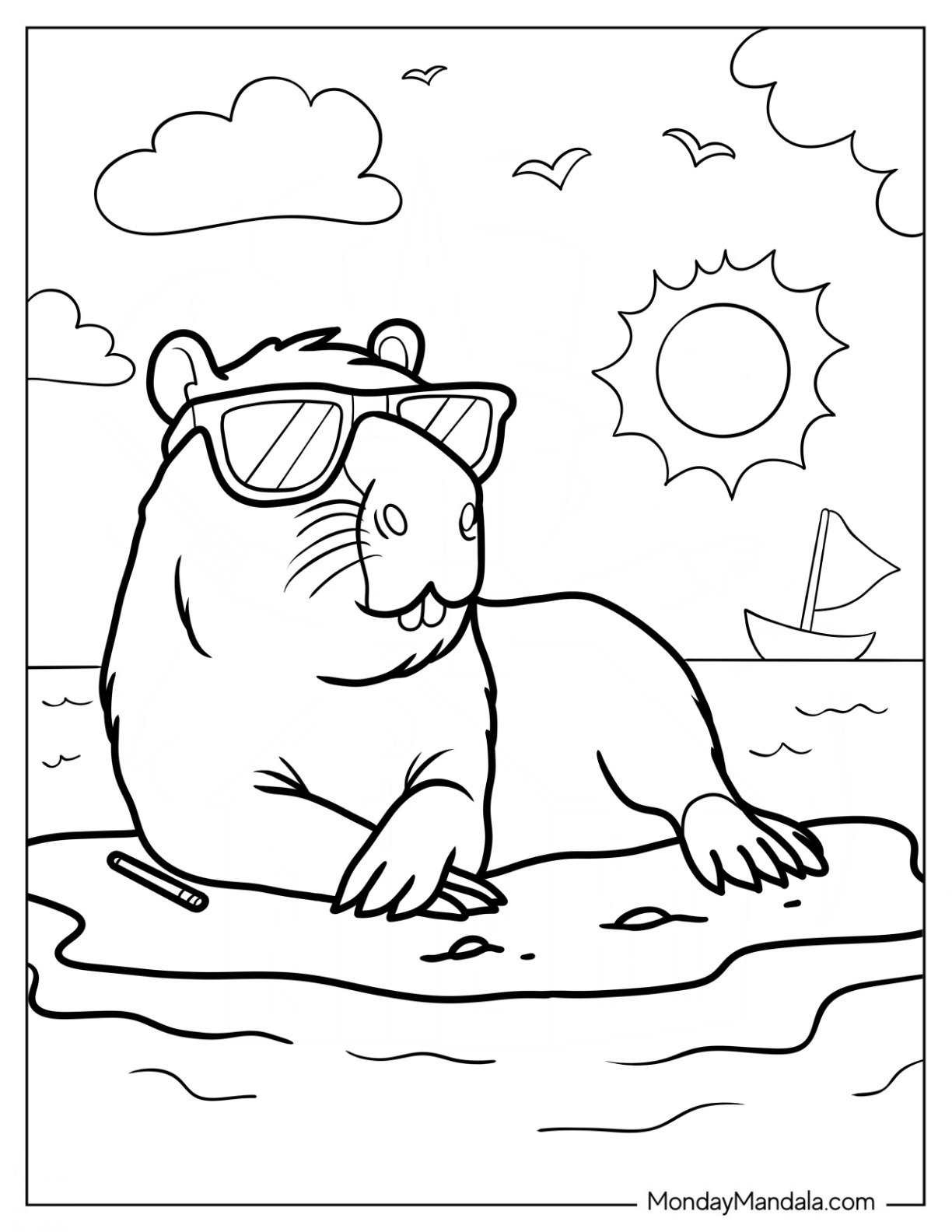 40 Capybara Coloring Pages Free PDF Printables 