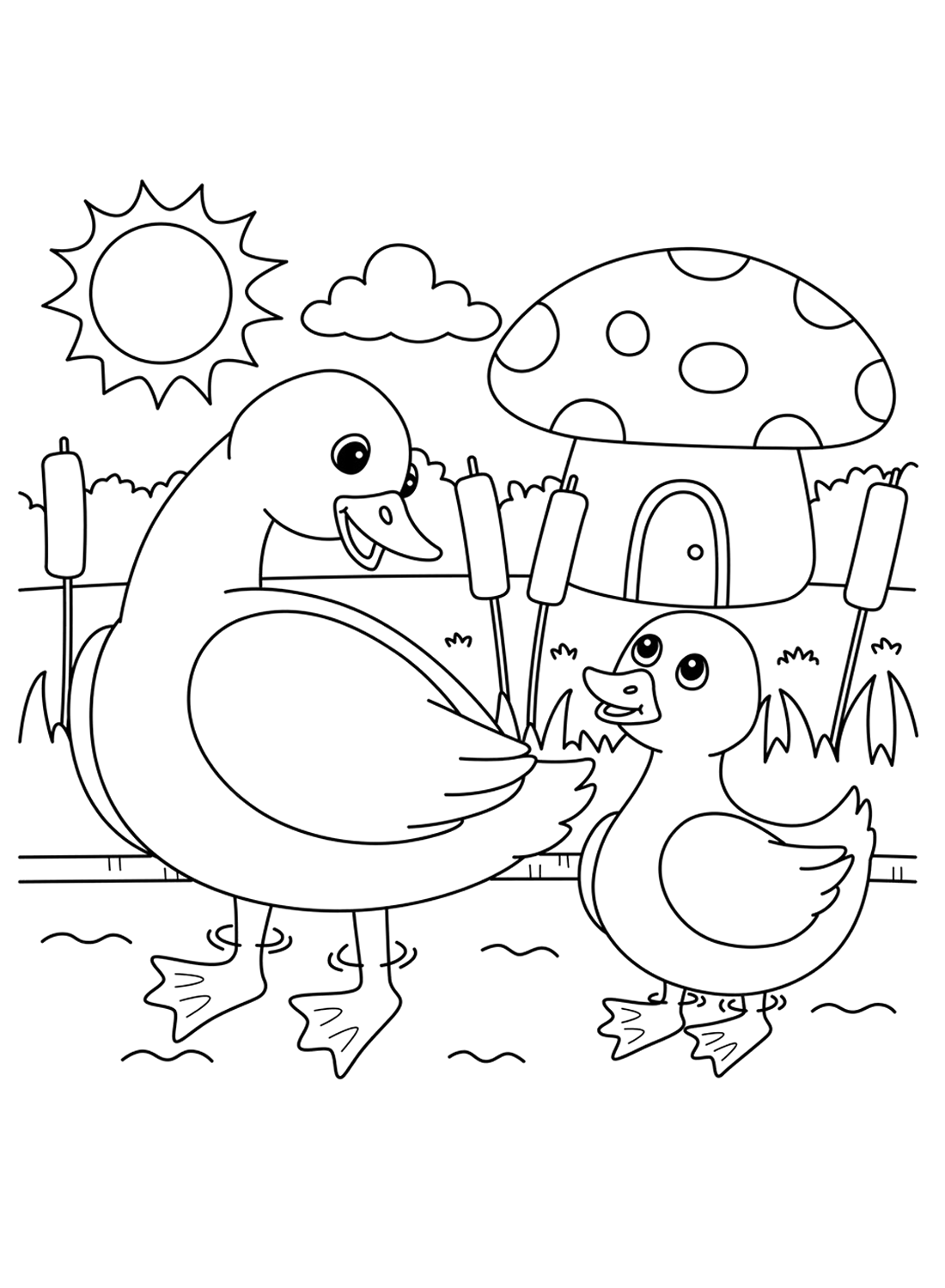 duck and duckling coloring pages duck and duckling coloring pages