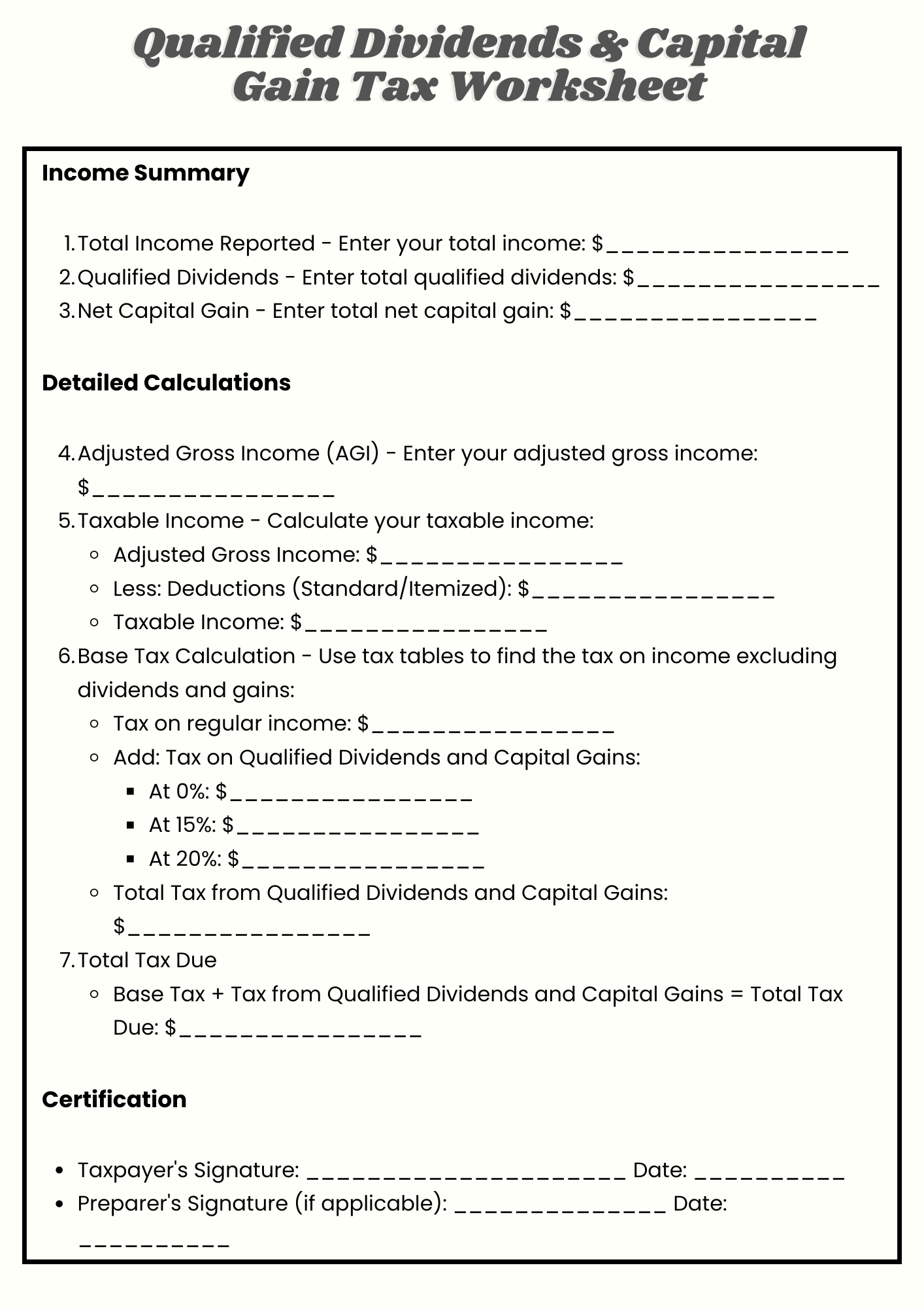 qualified dividends and capital gain worksheet qualified dividends and capital gain worksheet