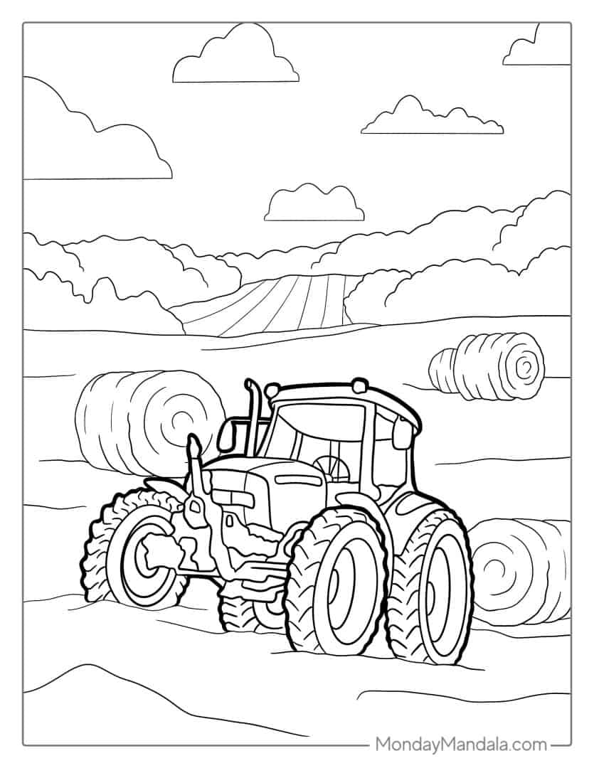 tractor coloring page