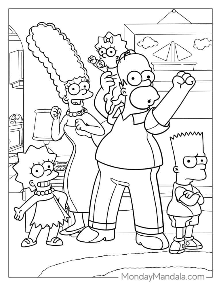 44 Simpsons Coloring Pages Free PDF Printables 