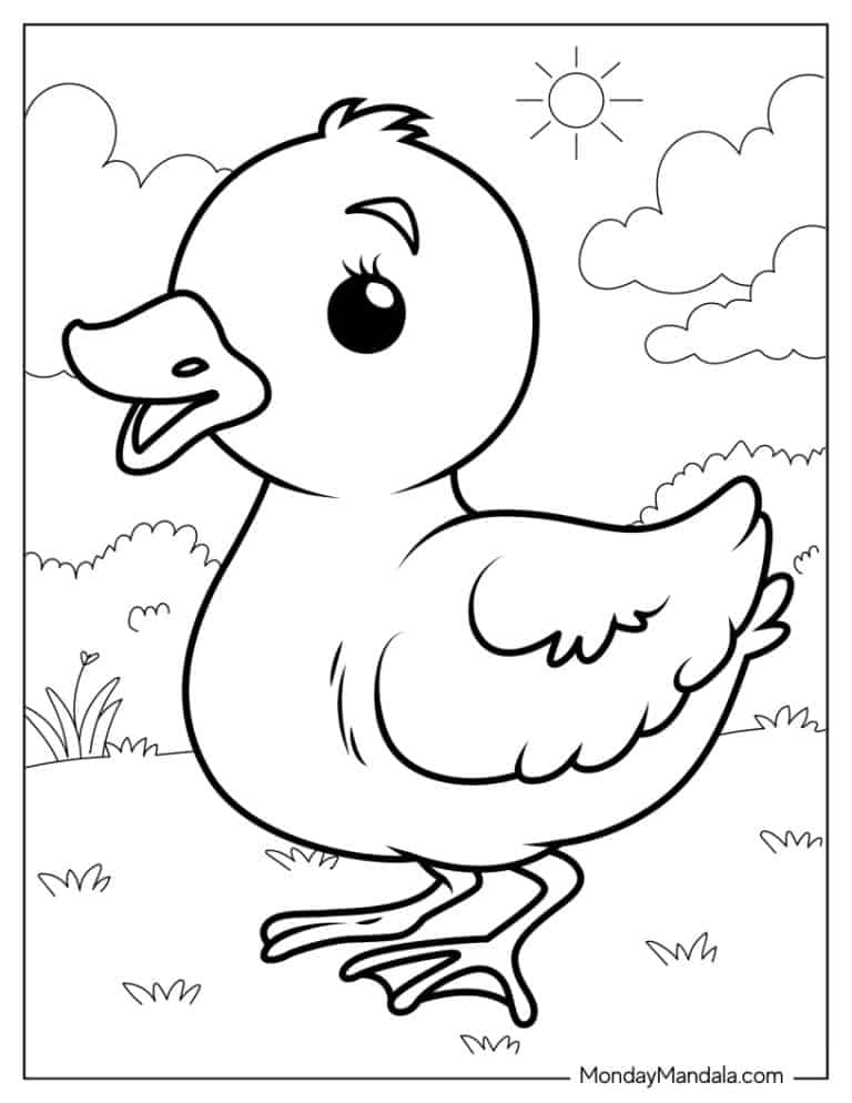 46 Cute Duck Coloring Pages Free PDF Printables 