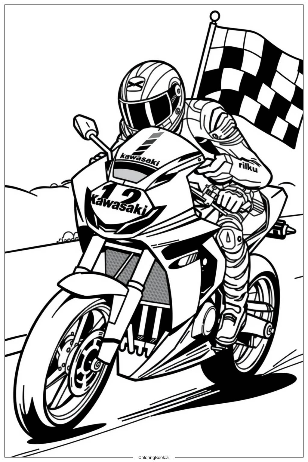 motorcycle coloring page