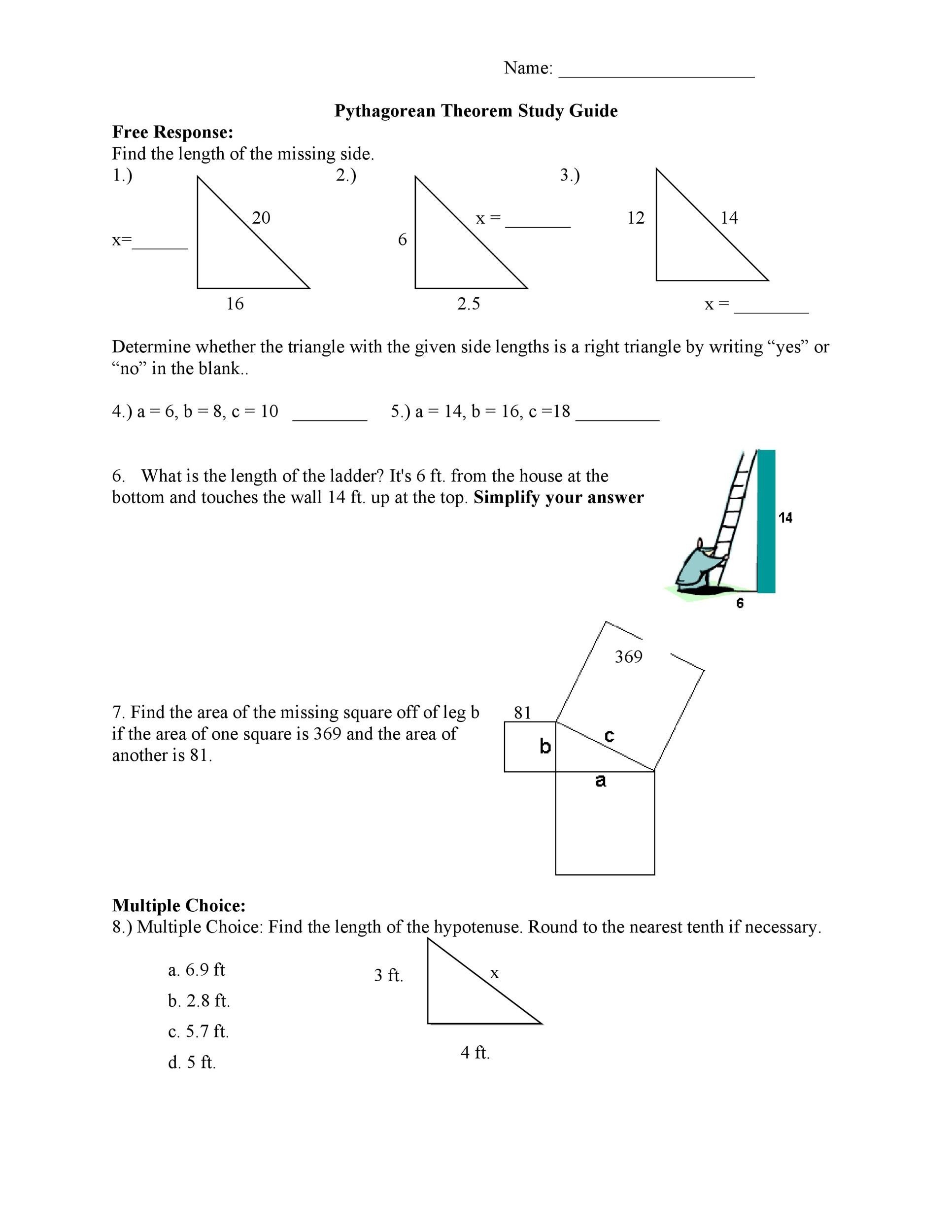 48 Pythagorean Theorem Worksheet With Answers Word PDF 