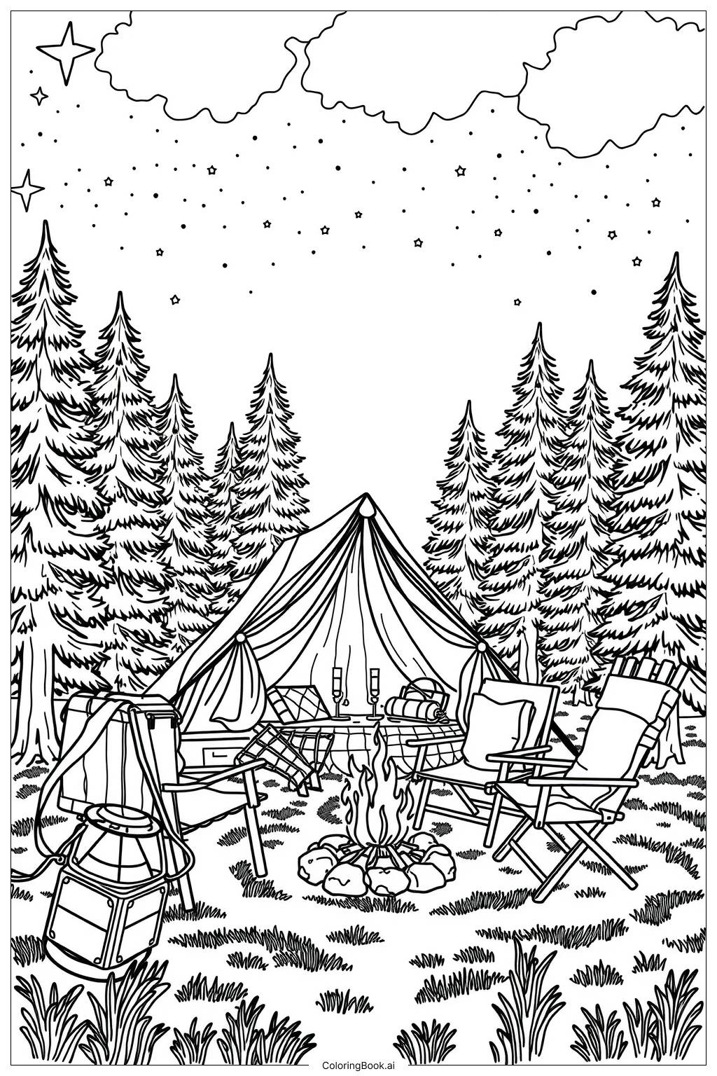 49 Camping Coloring Pages Free PDF PNG Printables 