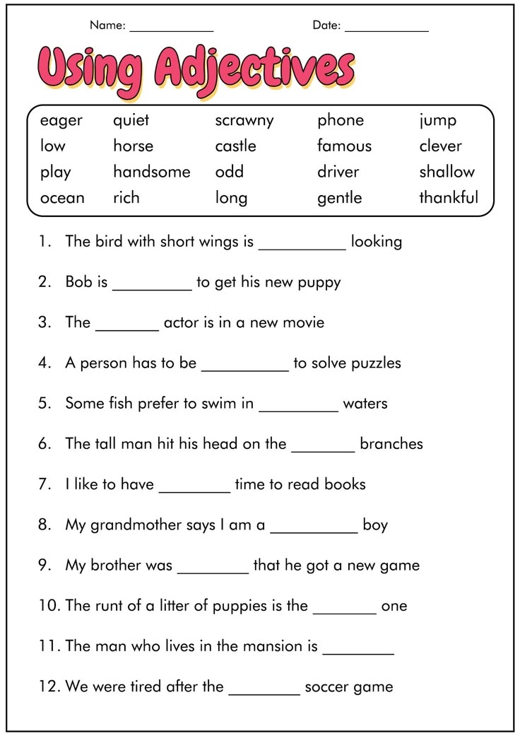 4Th Grade Grammar Worksheets Planner Hexagon