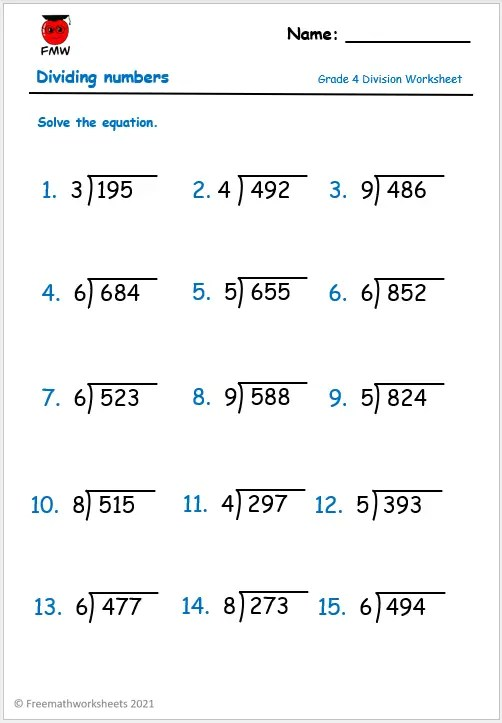 4th Grade Long Division Worksheets Worksheets Library