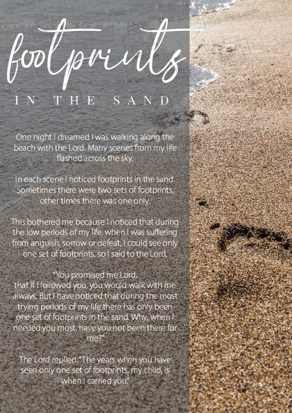 5 Free Footprints In The Sand Printable PRINT ABLE 5 Free Footprints In The Sand Printable PRINT ABLE