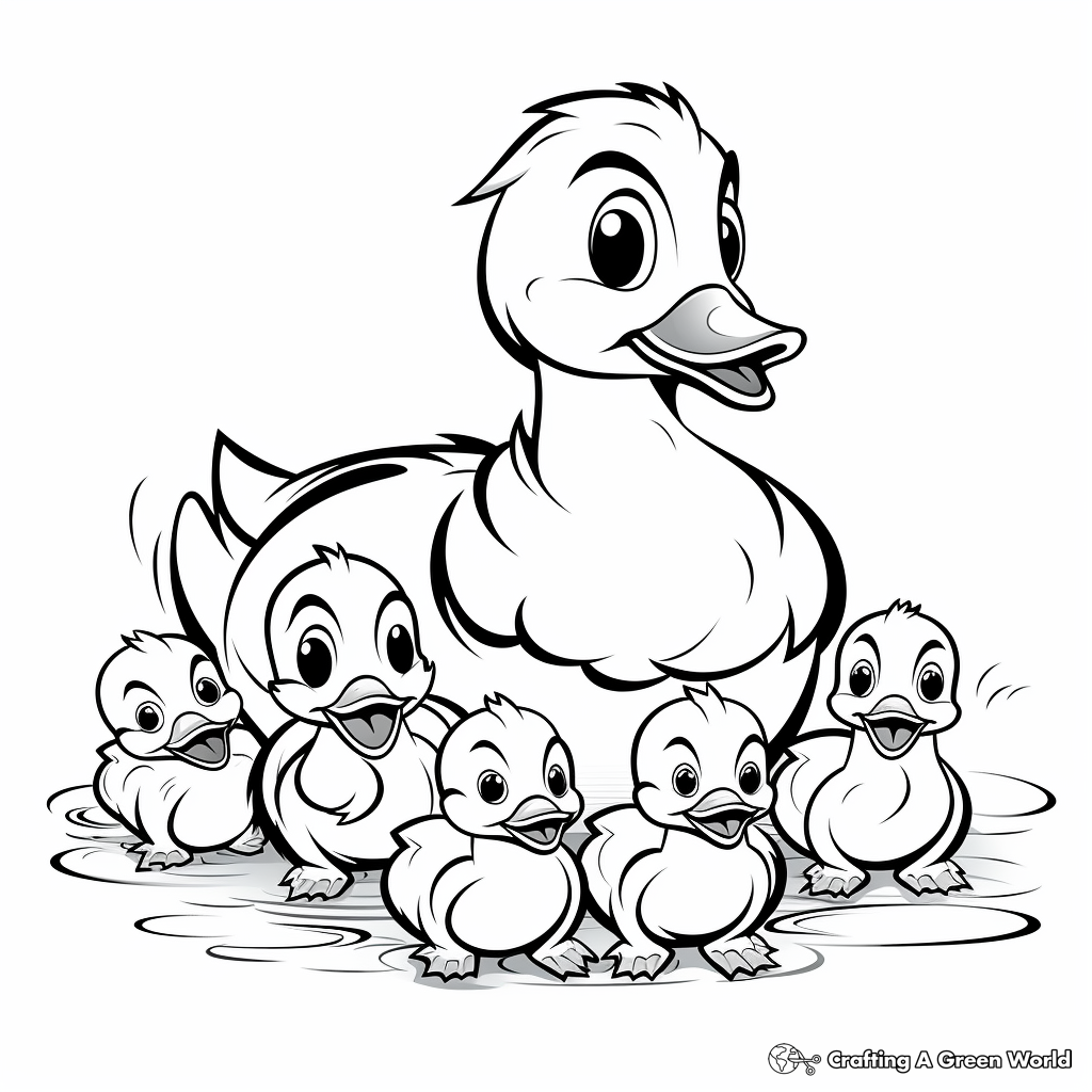 5 Little Ducks Coloring Pages Free Printable 