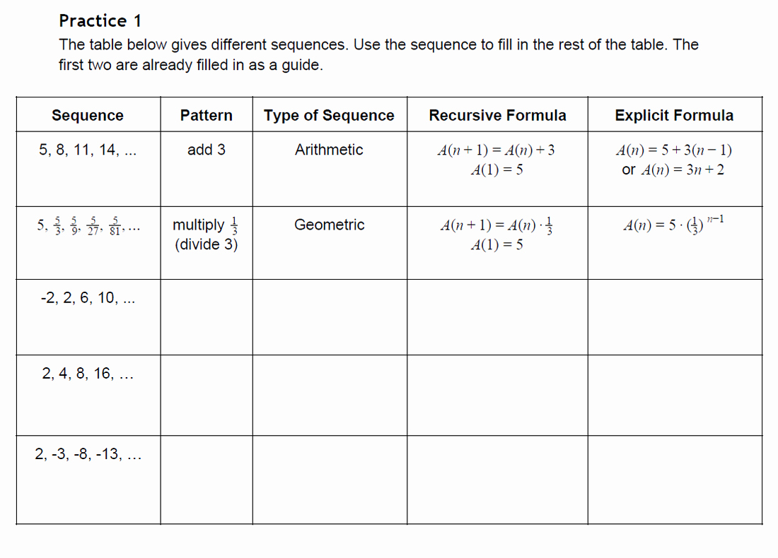 50 Arithmetic And Geometric Sequences Worksheet Chessmuseum Template 