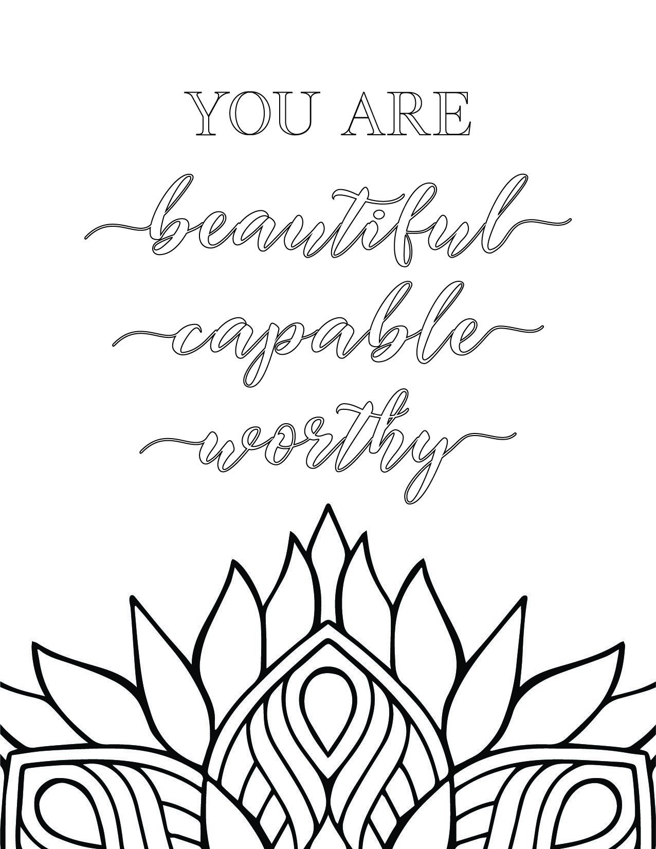 50 Best Printable Inspirational Quote Coloring Pages World Of Printables